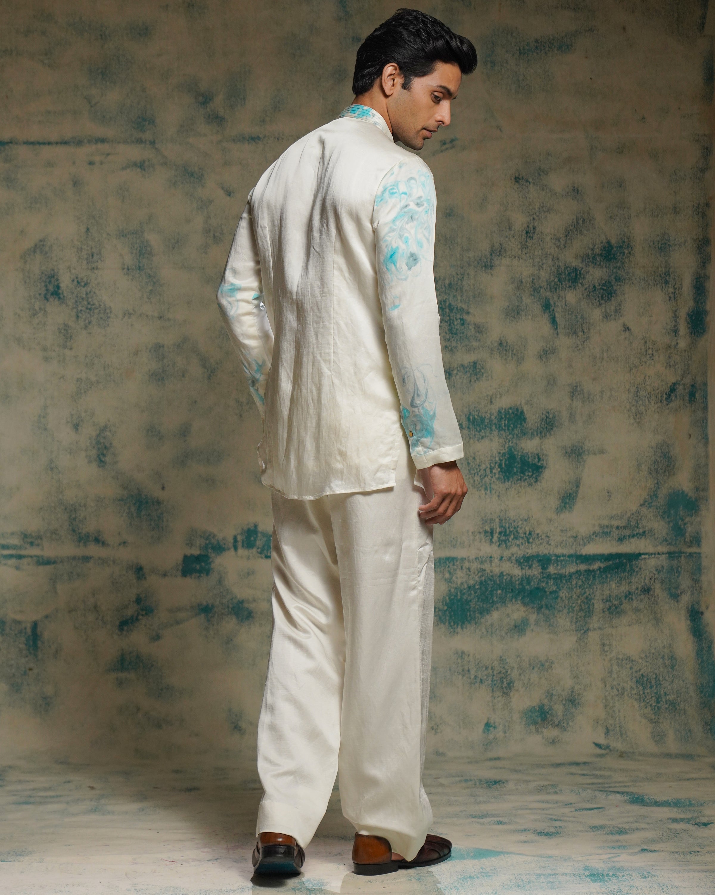 Ivory Marble Dyed Kurta Set