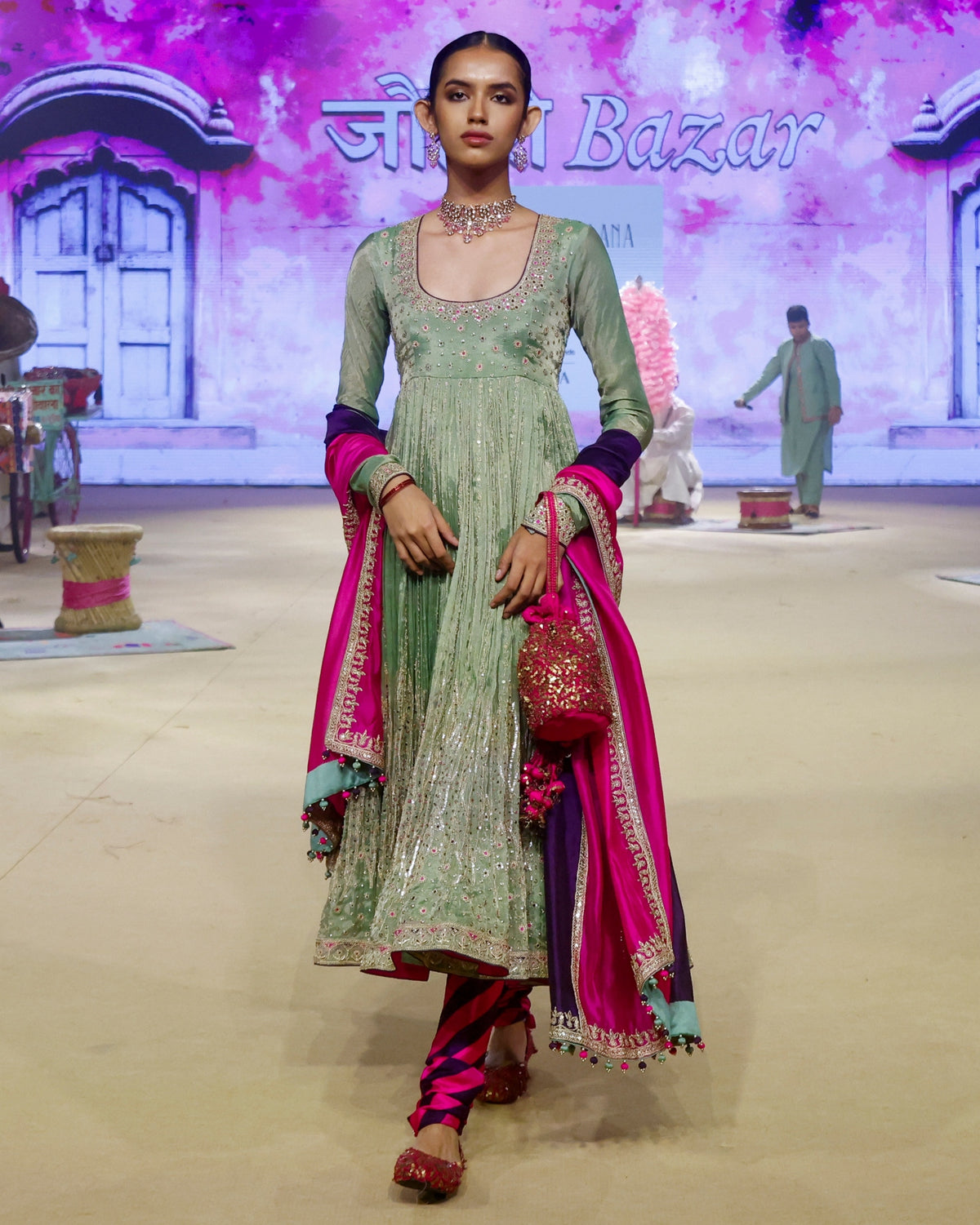 The Pakeezah Tissue Anarkali Set