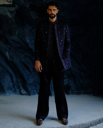 Midnight Bandhgala Bling Set