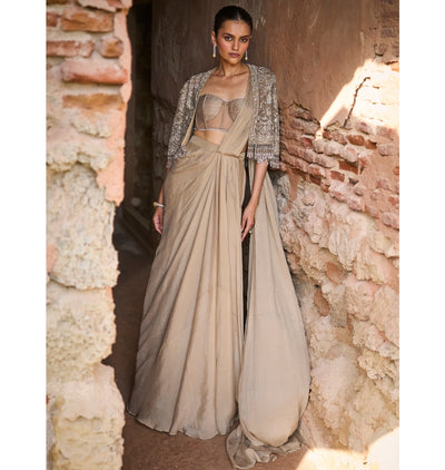 Prashma Corset Sari Set