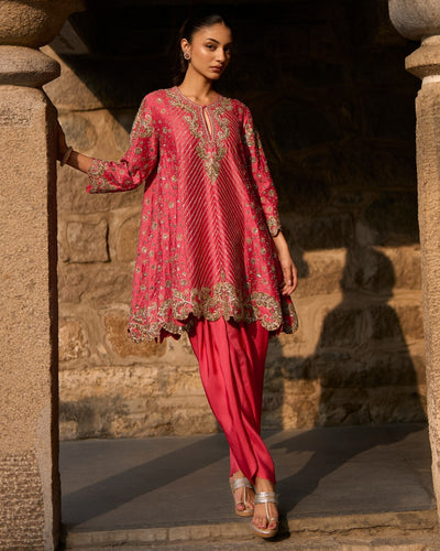 Coral Nebula Kurta Set