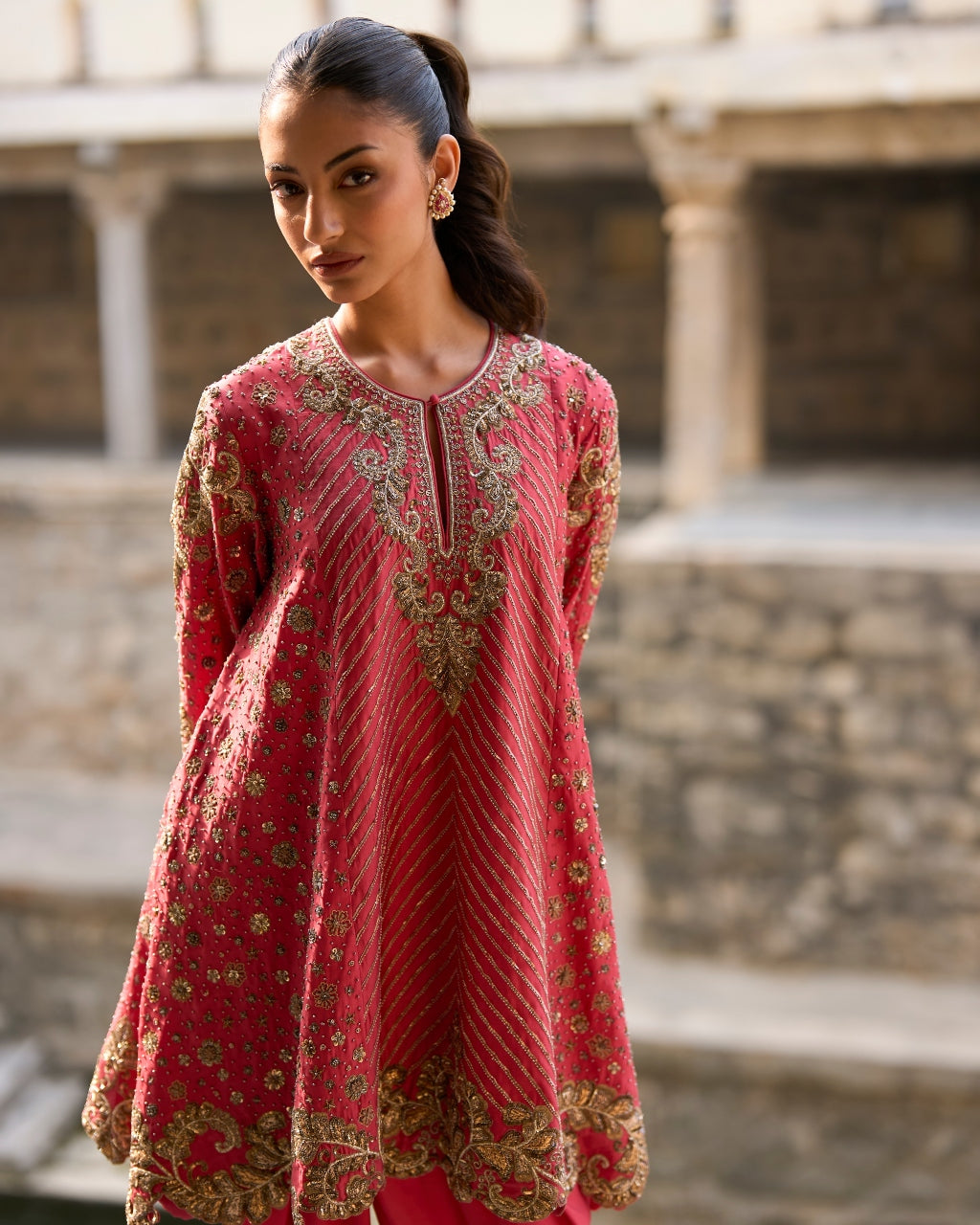 Coral Nebula Kurta Set