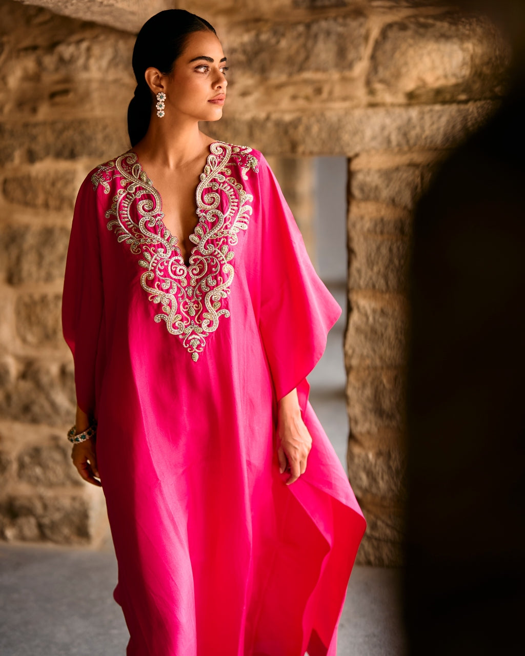 Pink Owl Kaftan Set