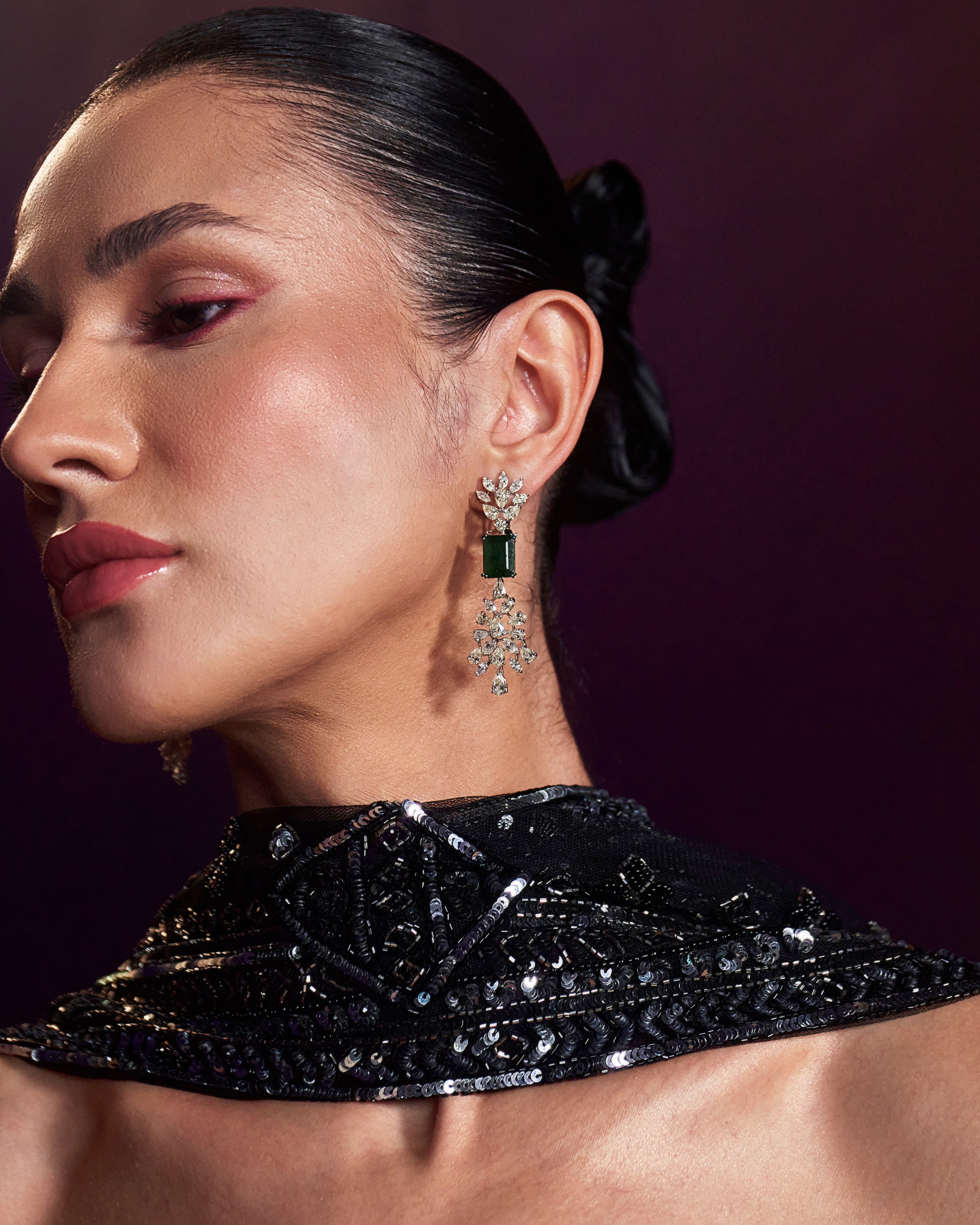 Black Net Lehenga Set