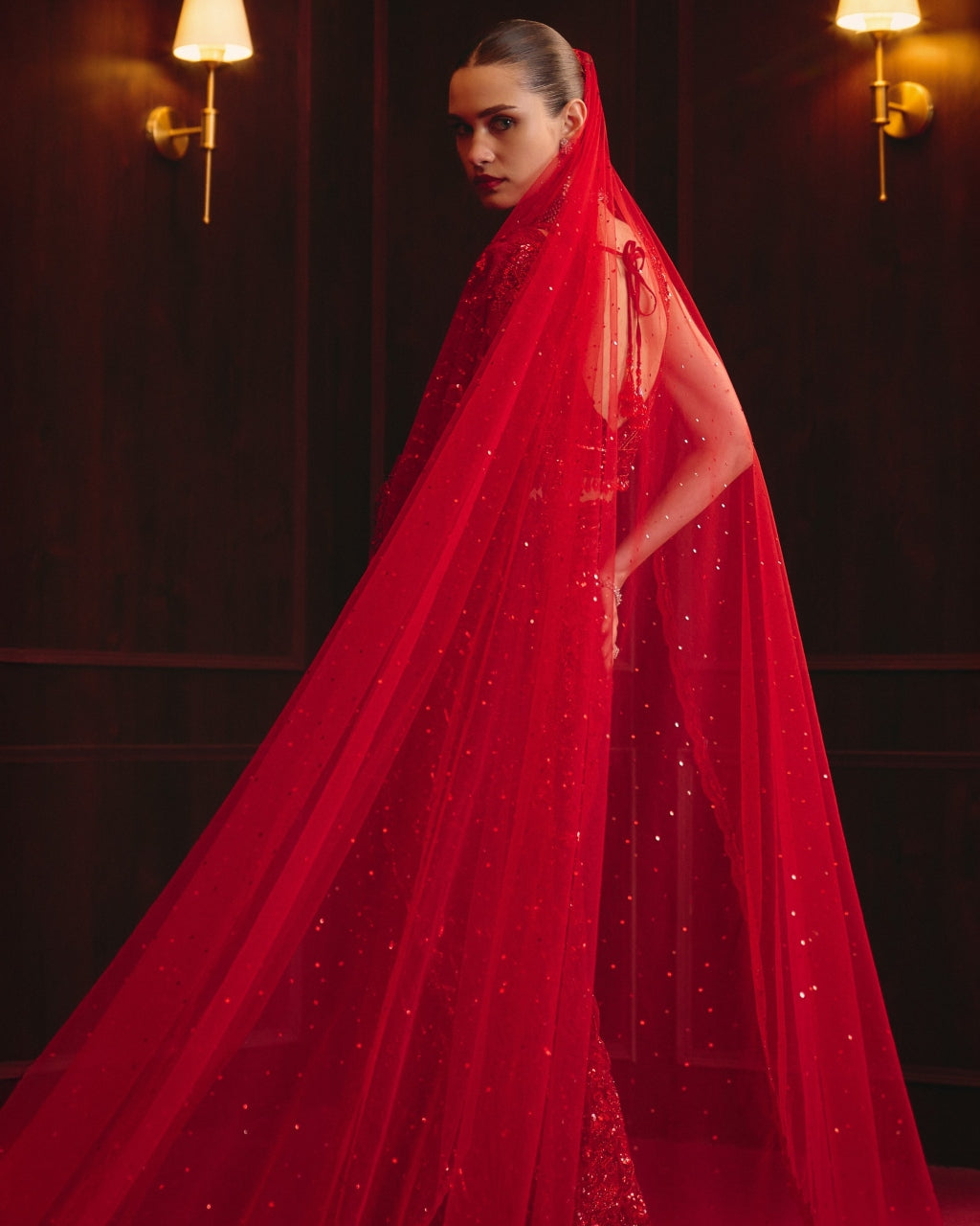 The Sovereign Flame Sari Set