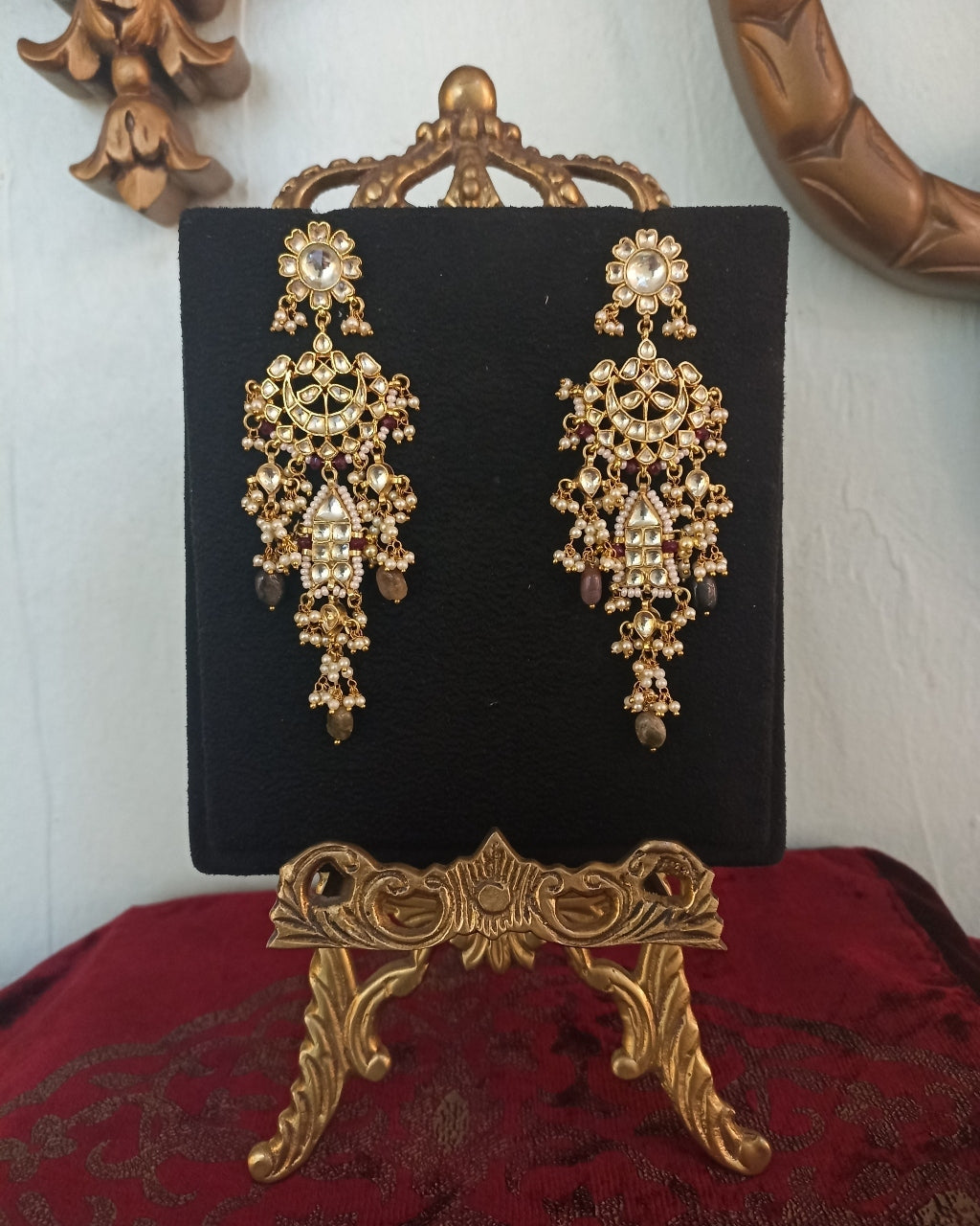 Long Kundan Earrings