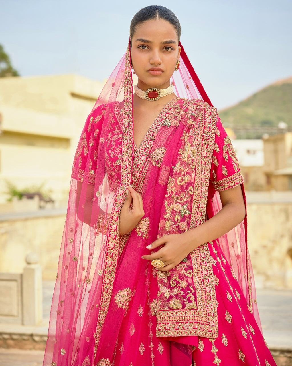 Fuchsia Pink Yamuna Lehenga Set