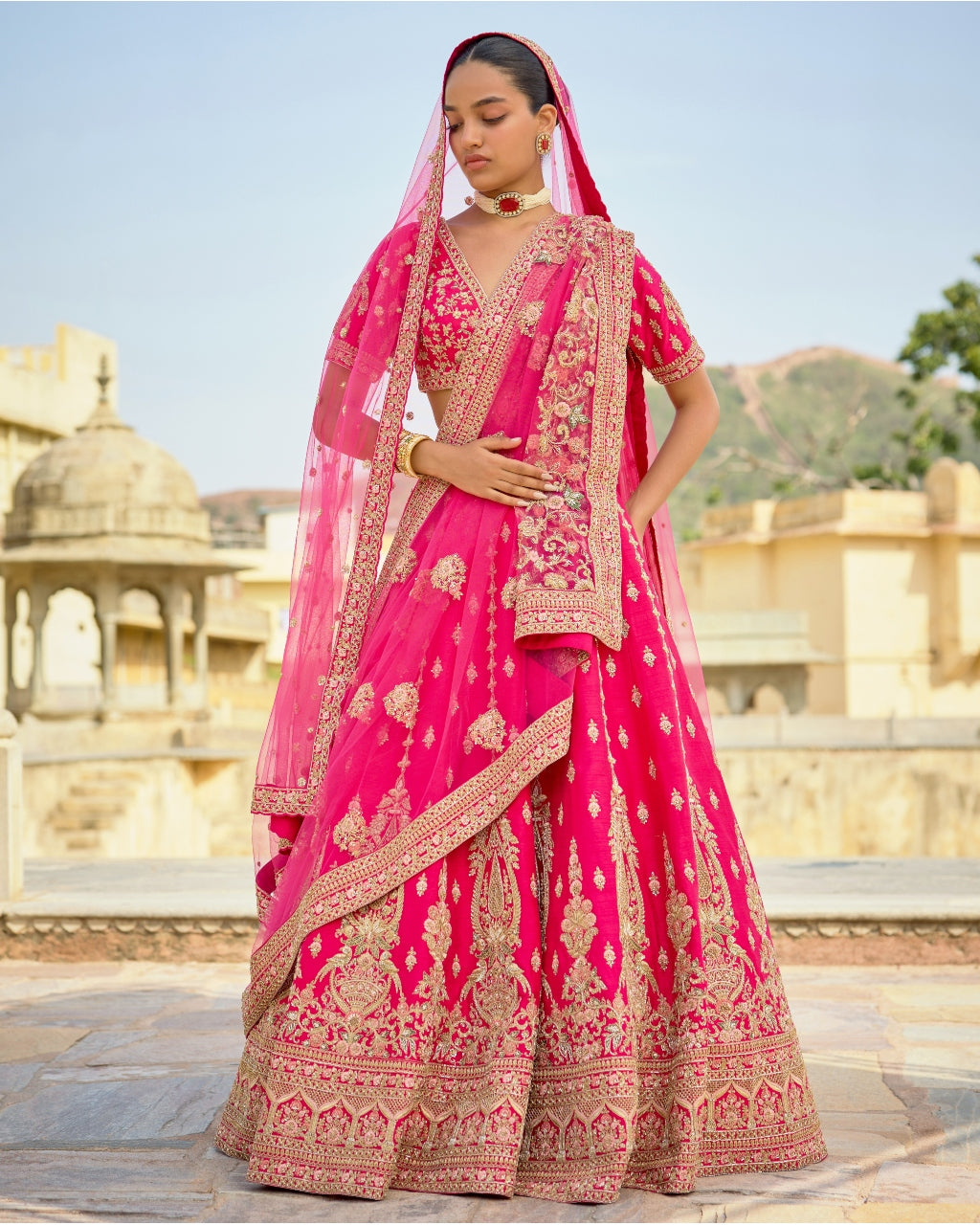 Fuchsia Pink Yamuna Lehenga Set