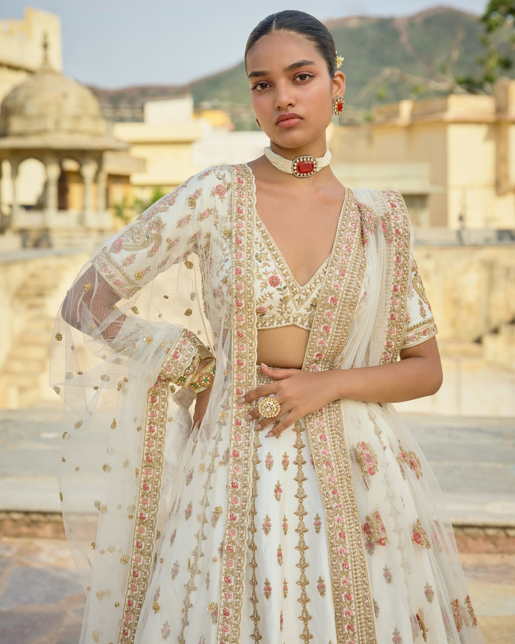 Ivory Yamuna Lehenga Set