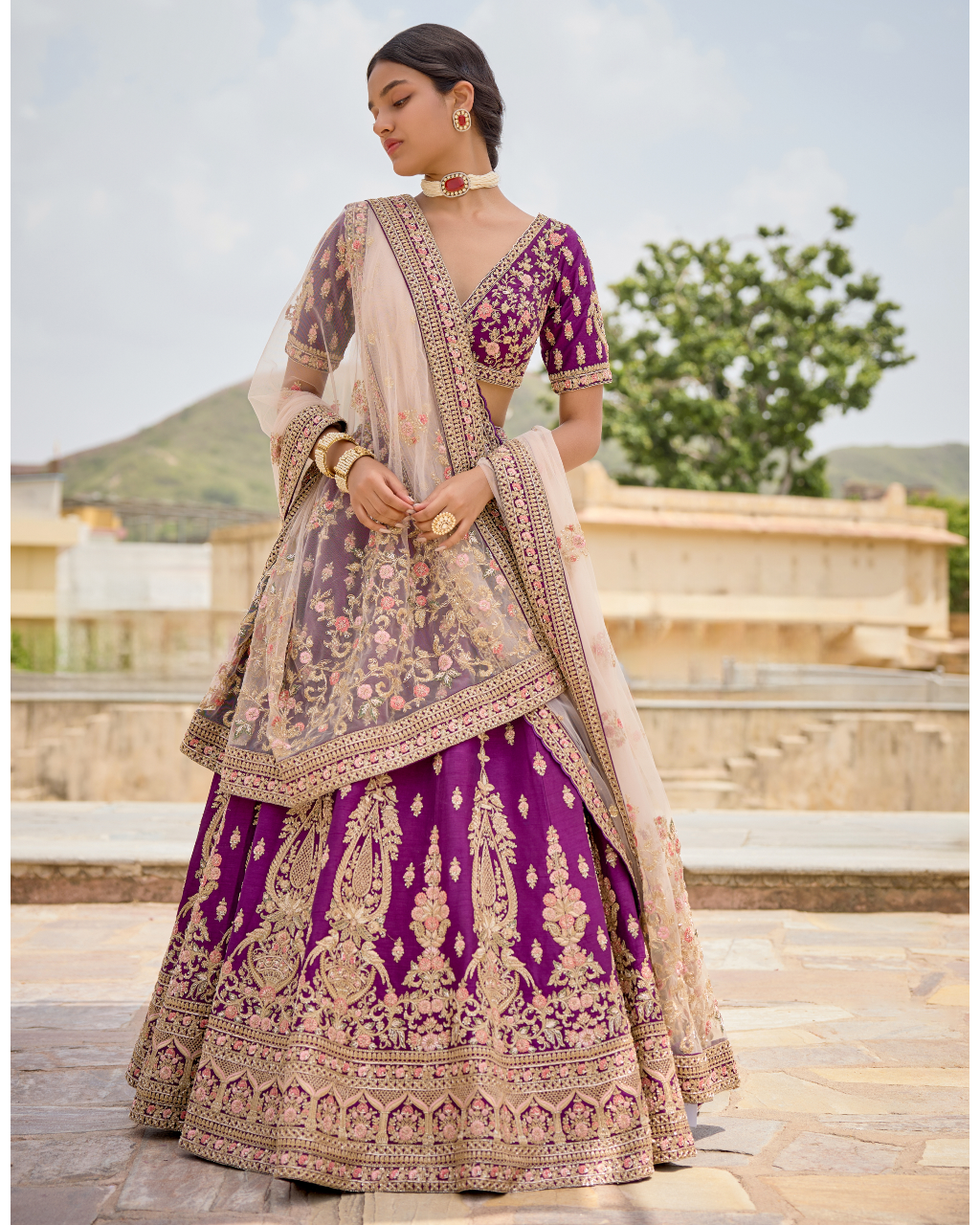 Purple Yamuna Lehenga Set