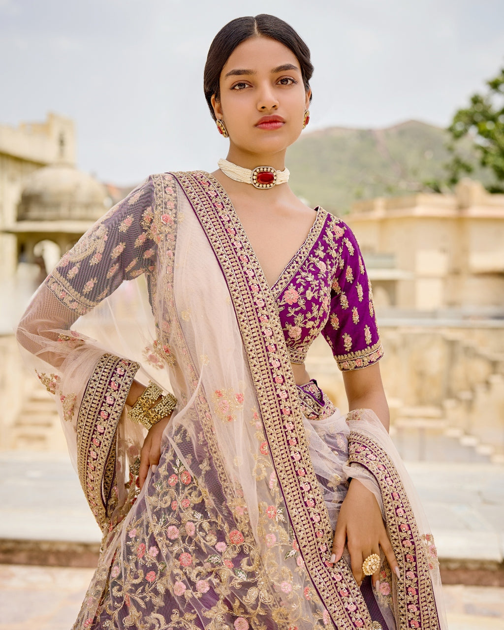 Purple Yamuna Lehenga Set