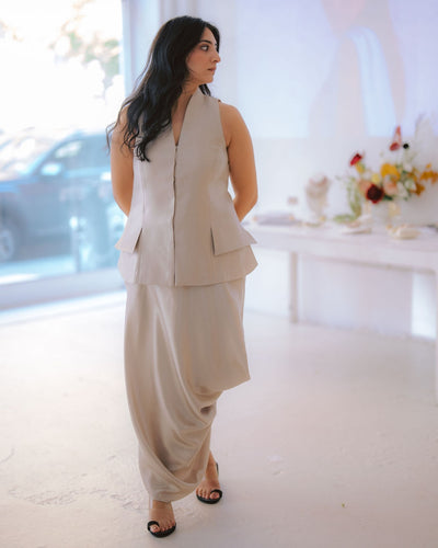 Ivory Waistcoat and Skirt Set