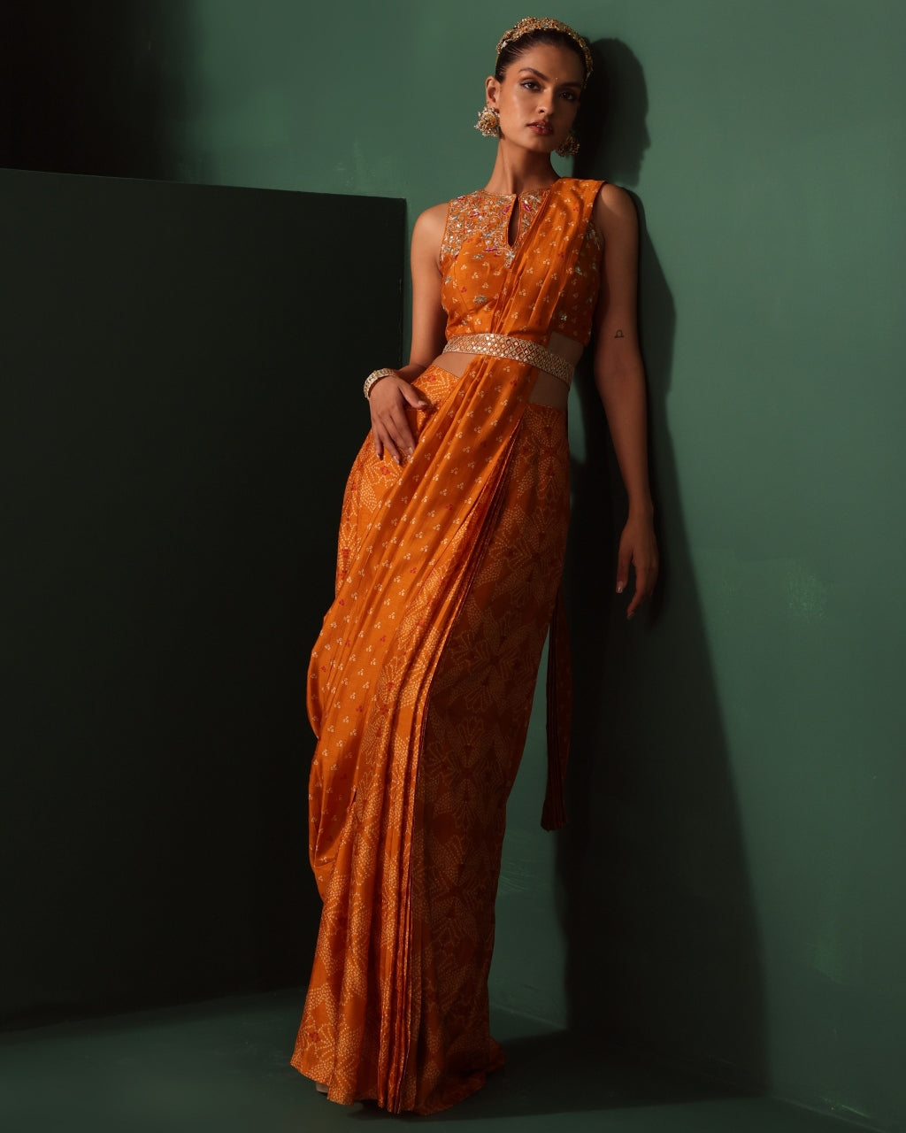 Ahana Pre-Draped Sari Set