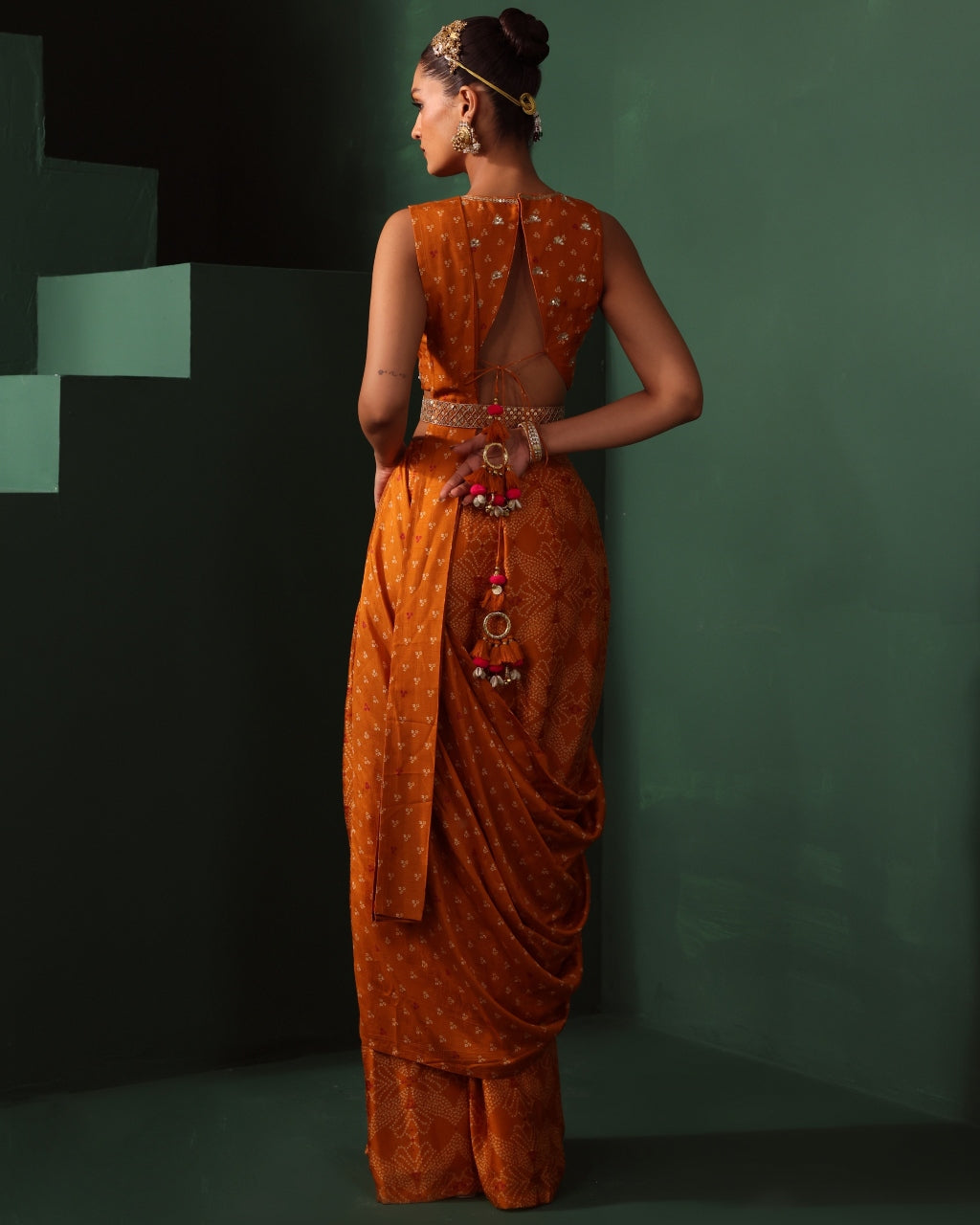 Ahana Pre-Draped Sari Set