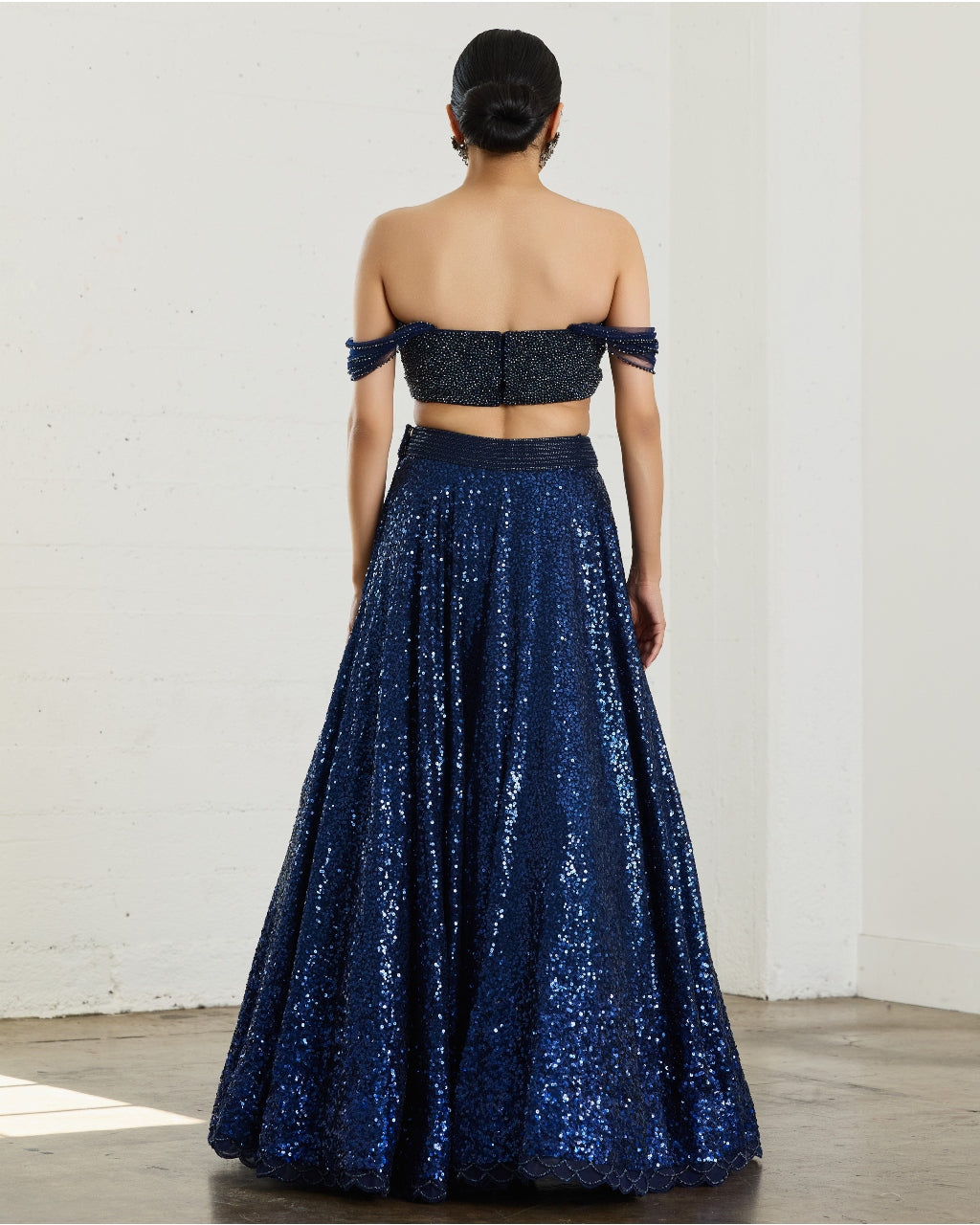 Midnight Blue Sequins Lehenga