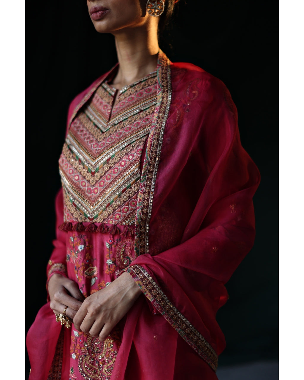 Pink Embroidered Kurta Set