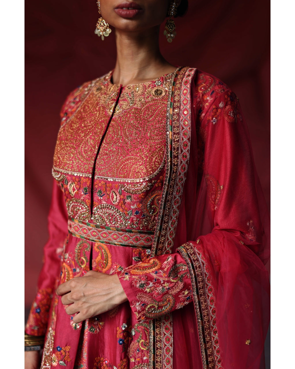 Pink Embroidered Lehenga Jacket Set