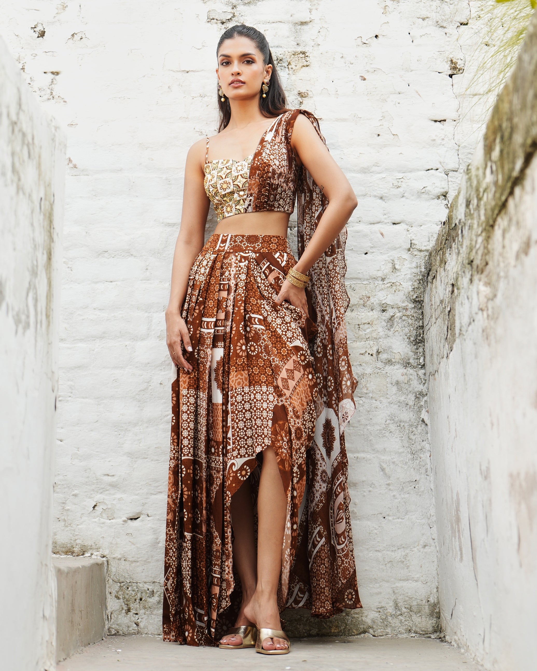 Aniya Drape Skirt Set