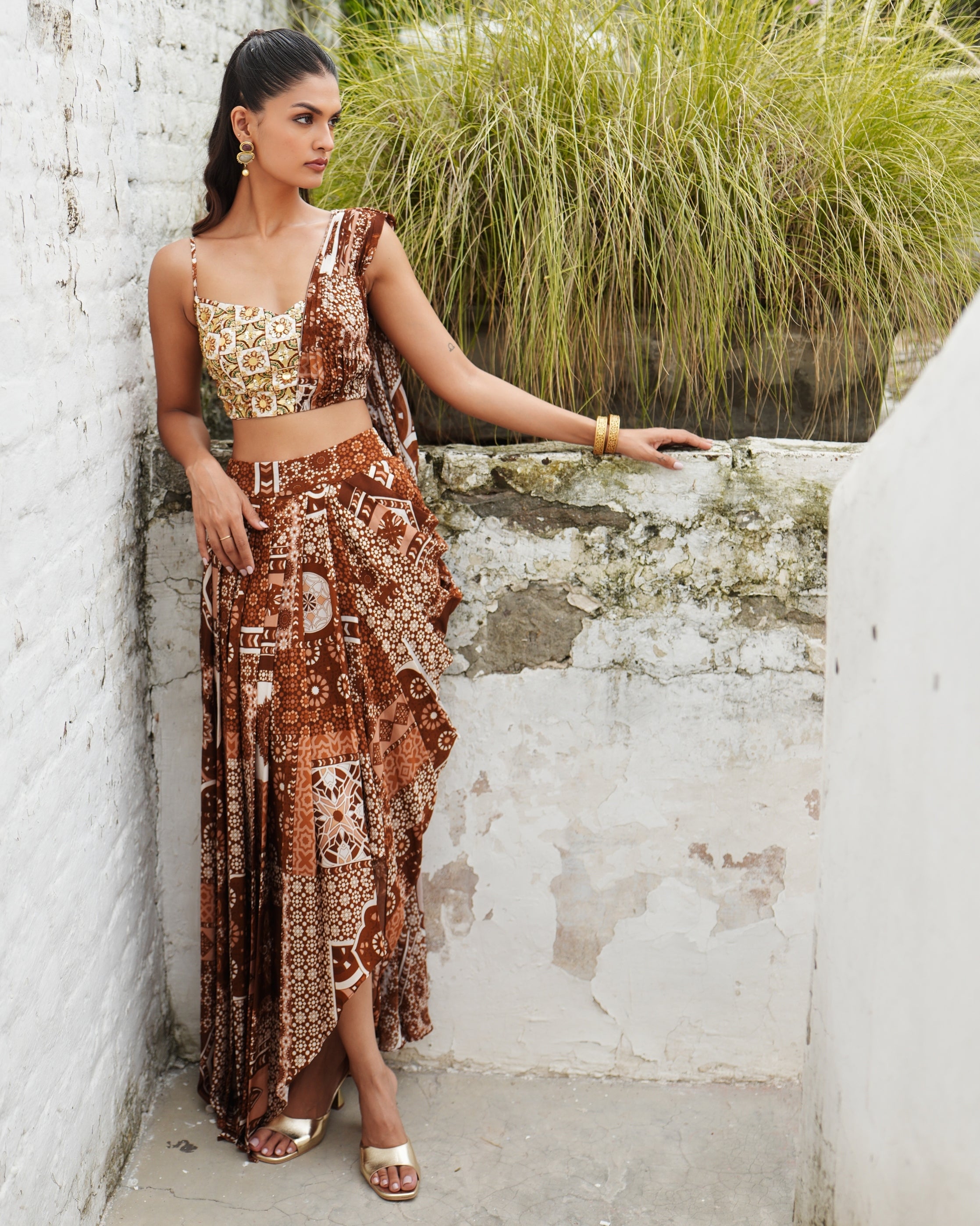 Aniya Drape Skirt Set