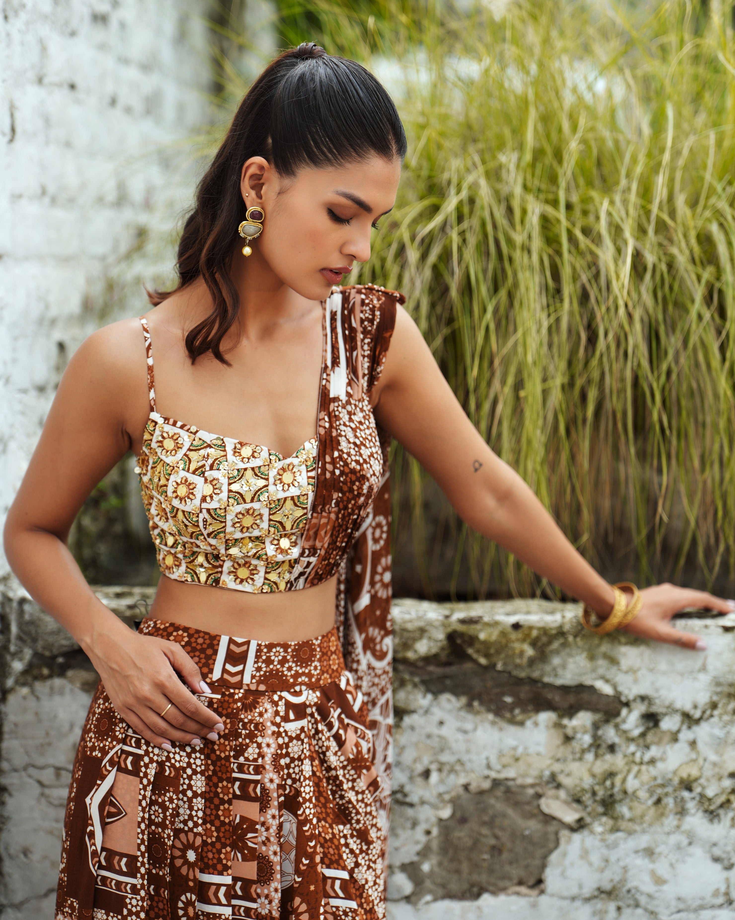 Aniya Drape Skirt Set