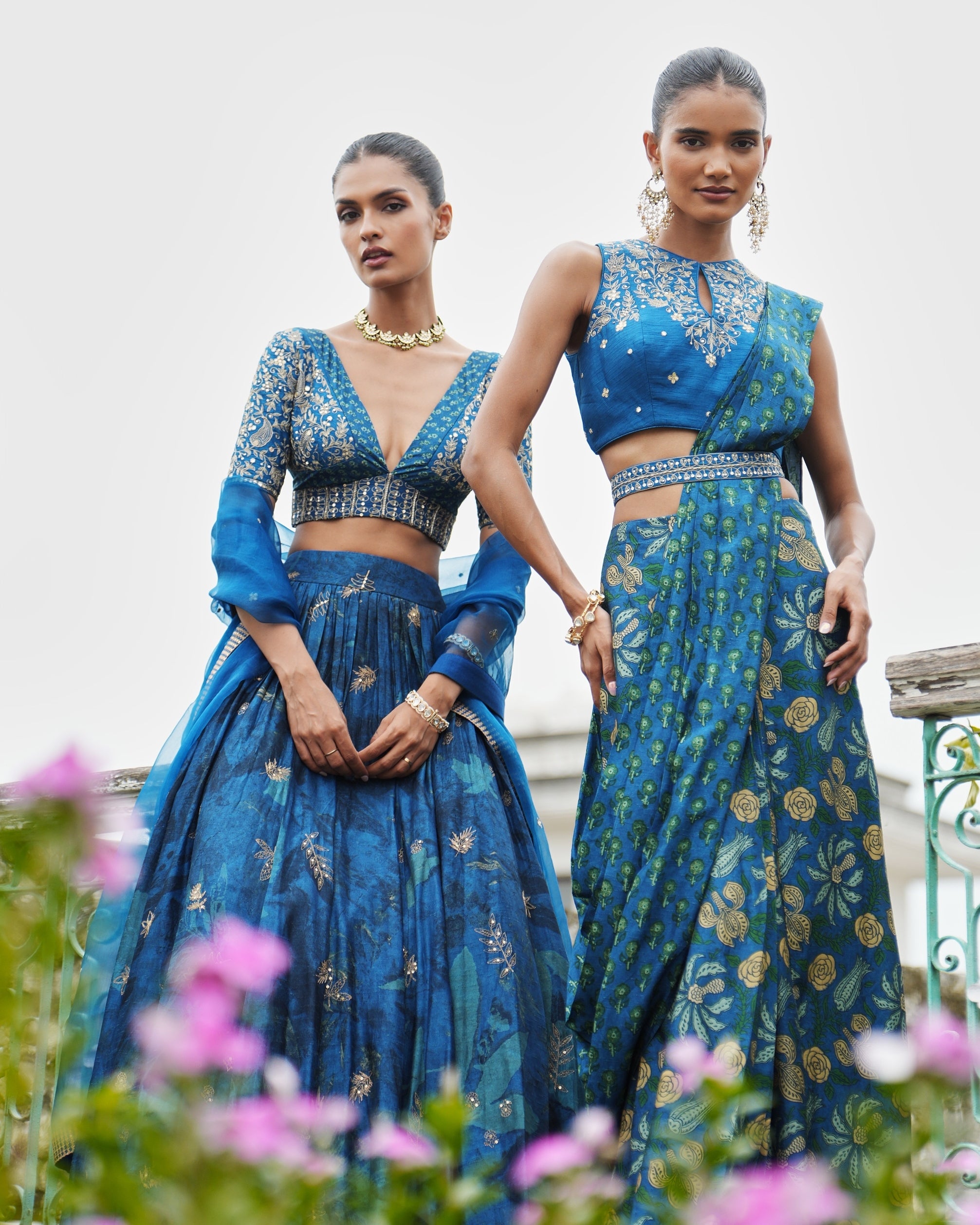 Nuri Floral Sari Set