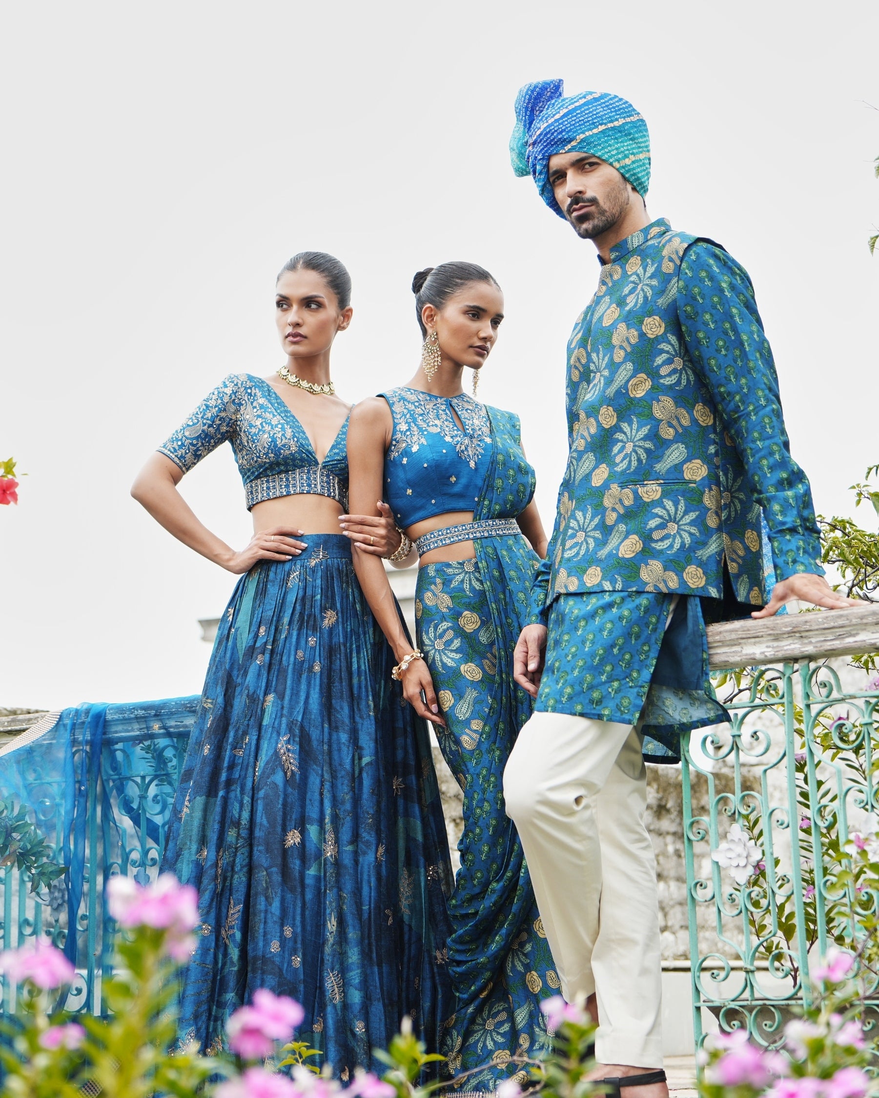 Nuri Floral Sari Set