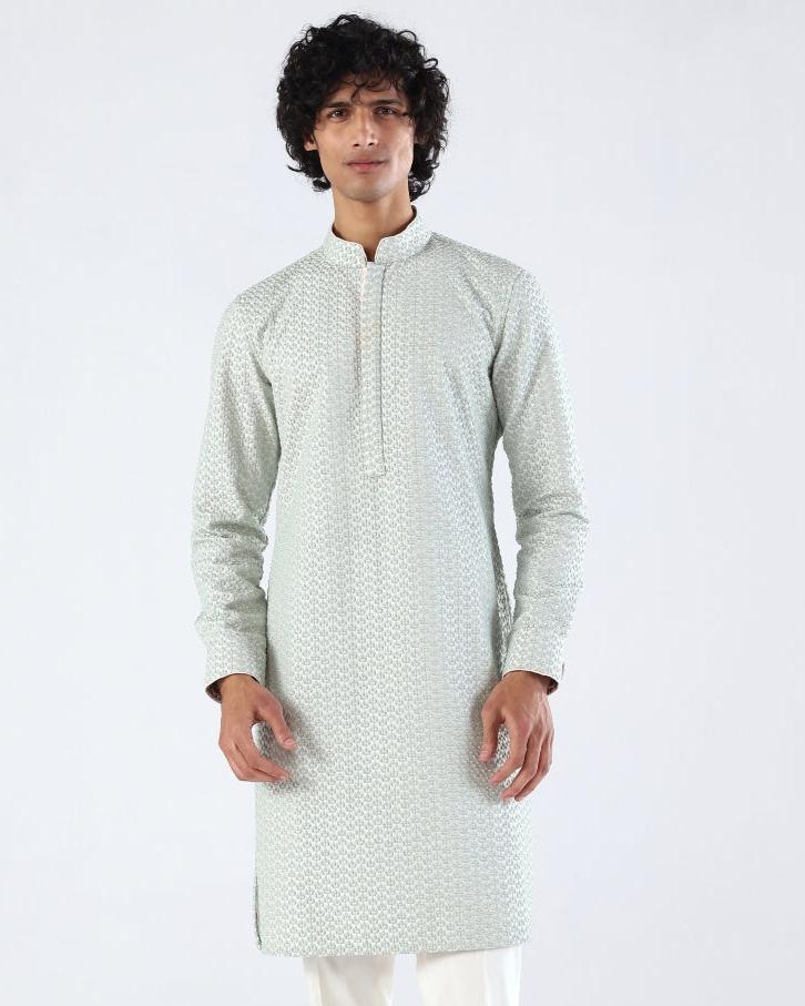 Sea Green Embroidery Kurta Set