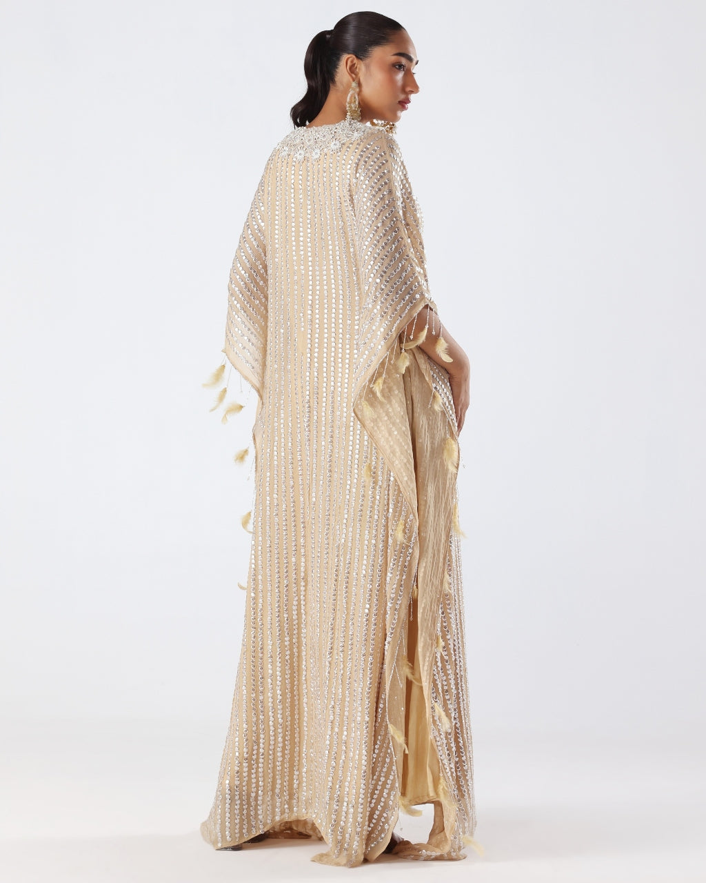 Beige French Sequin Kaftan Beige French Sequin Kaftan