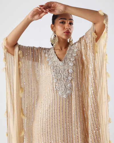 sequin caftan dress Rainbow Rage 70s Disco 52L from shoulder to hem One Fuchsia Sequin Caftan Kaftan Dress