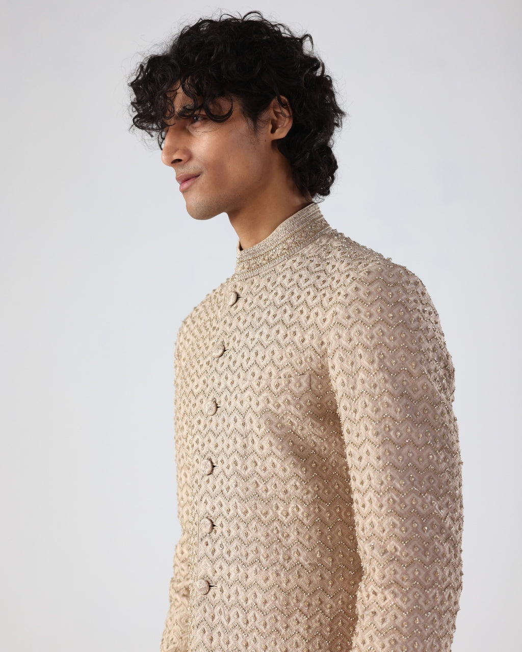 Chevron Embroidery Sherwani | Sample Sale