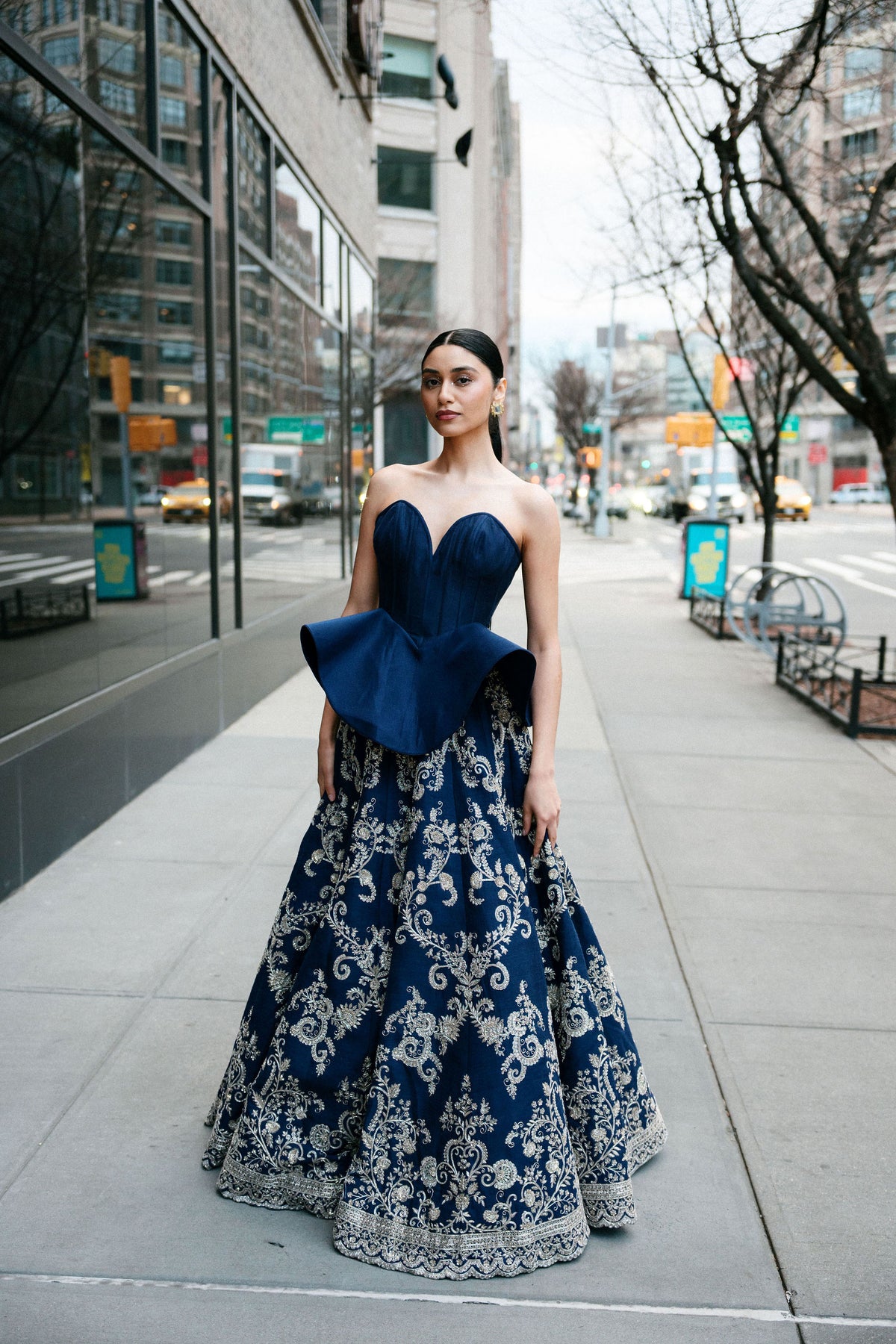 Purple Samyukta Peplum Lehenga