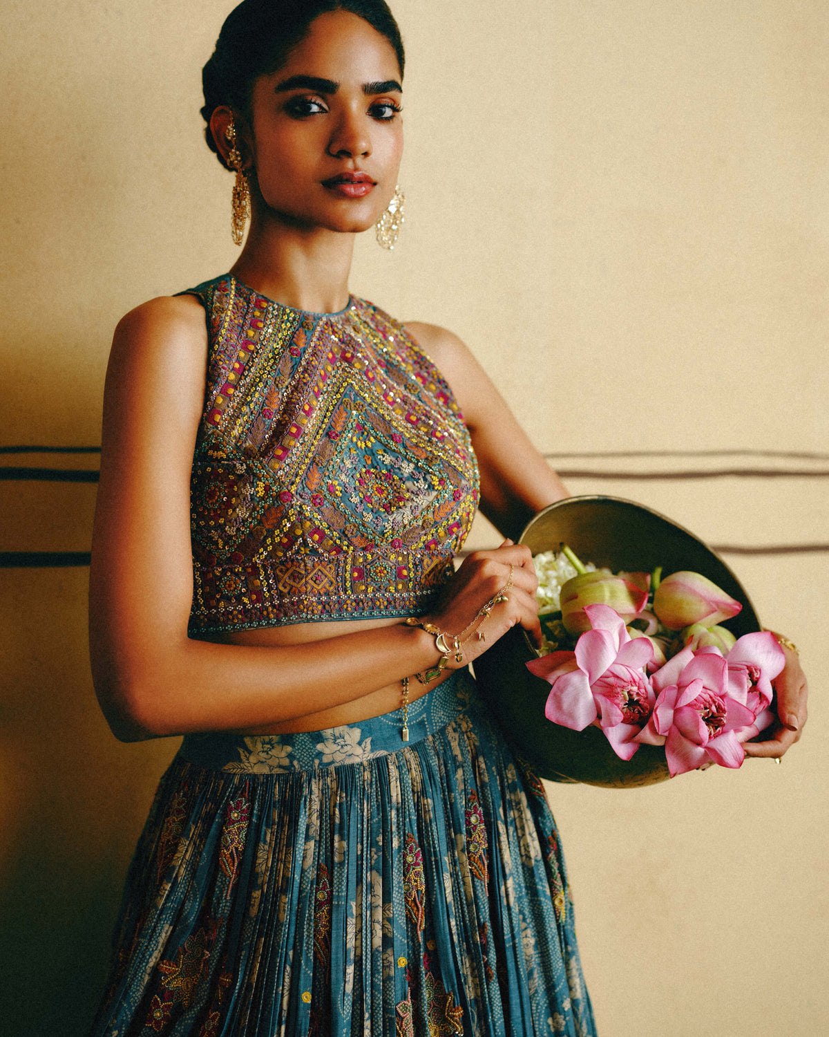 Powder Blue Khilti Lehenga Set