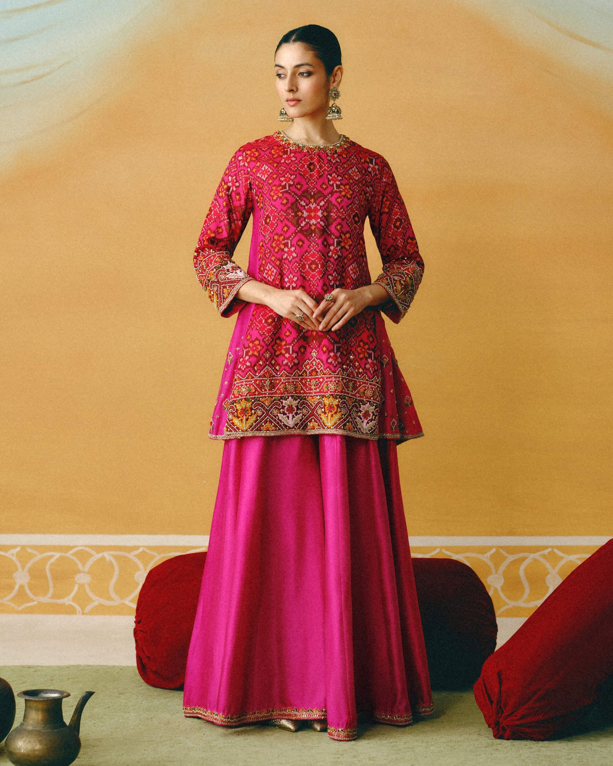 Pink Patola Kurta & Sharara