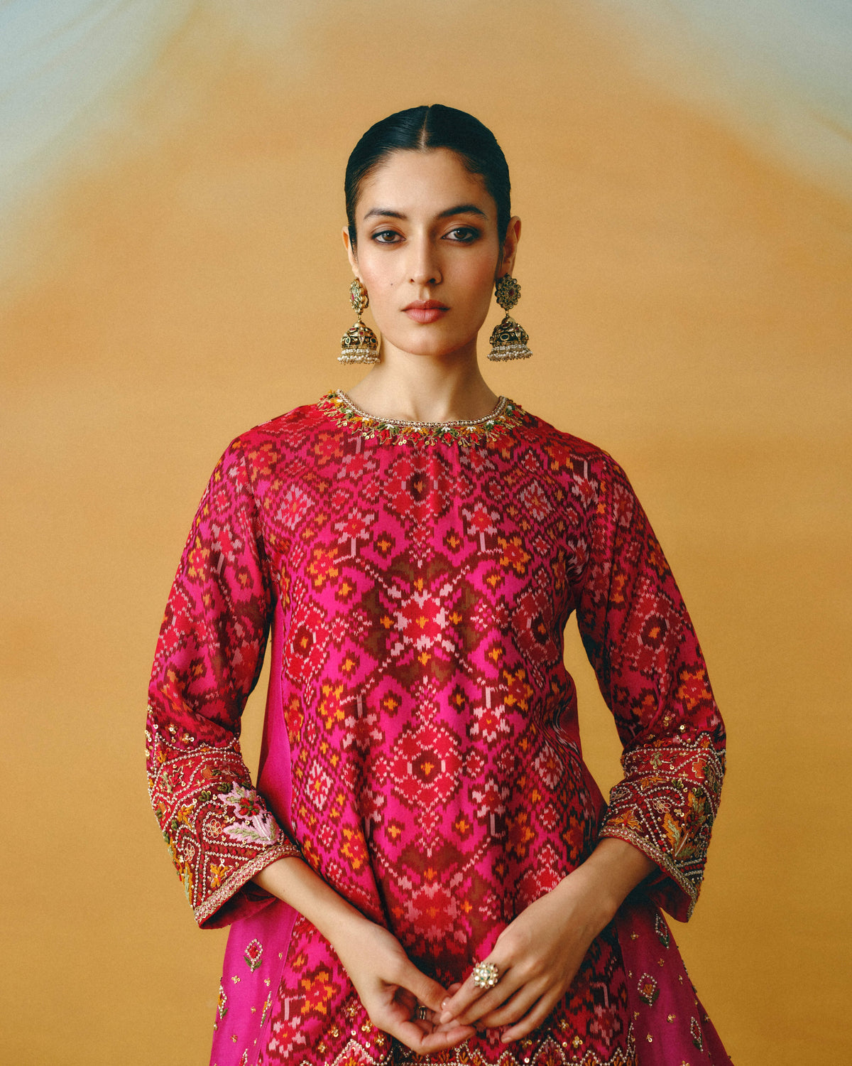 Pink Patola Kurta & Sharara