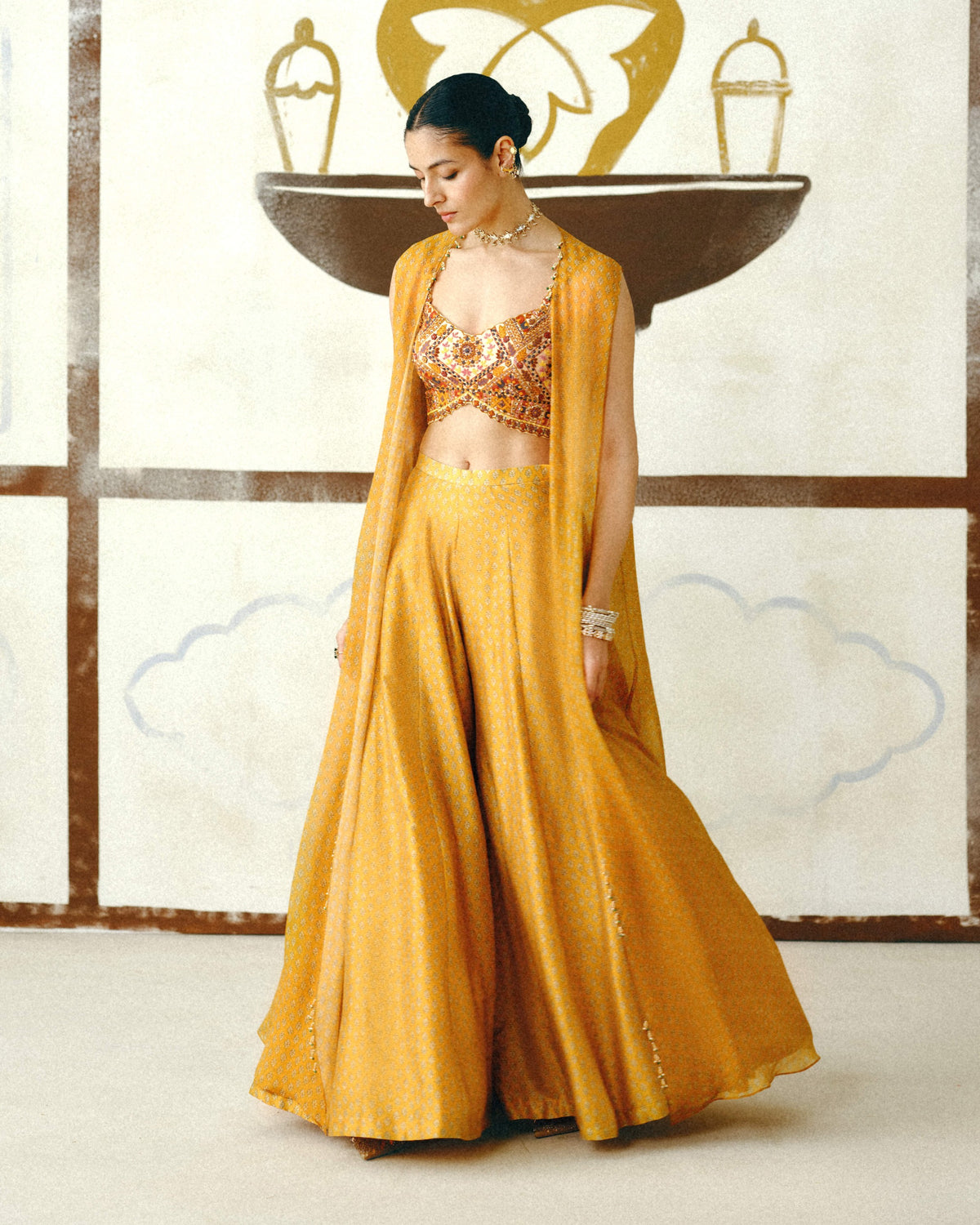Kesar Sharara & Cape Set