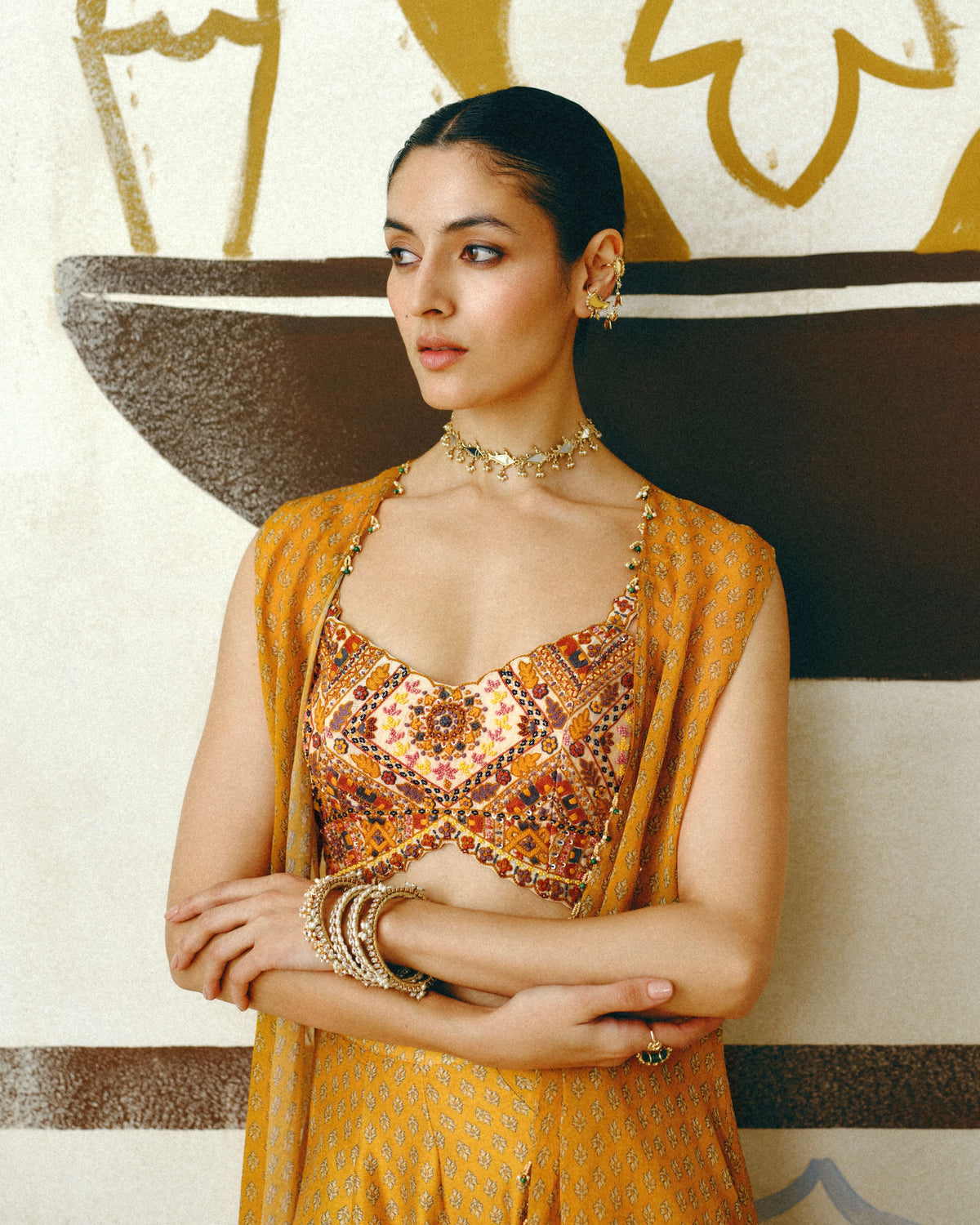 Kesar Sharara & Cape Set