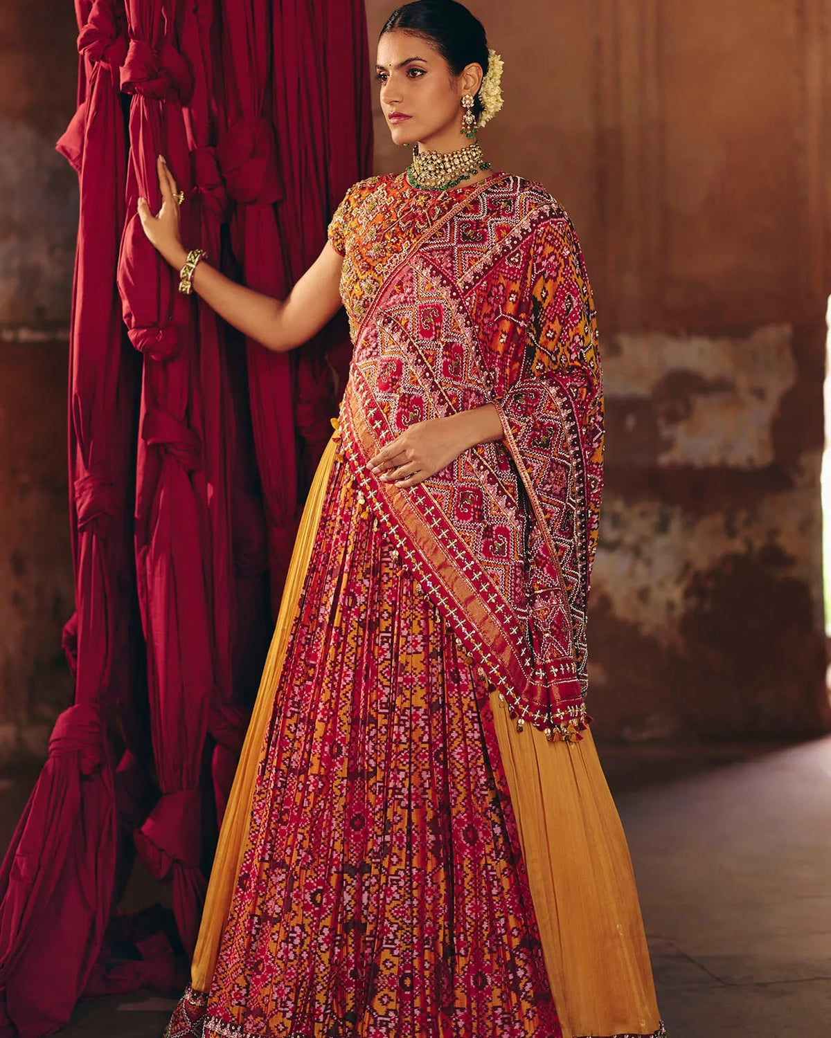 Mustard Heritage Patola Lehenga