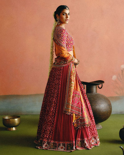Maroon Rukhsaar Lehenga Set