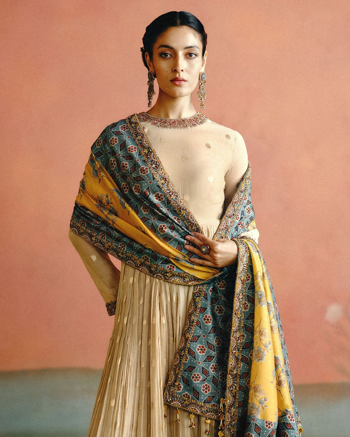 Ivory Ruh Anarkali Set