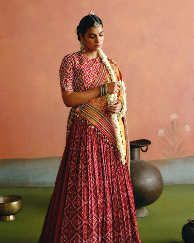 Maroon Rukhsaar Lehenga Set