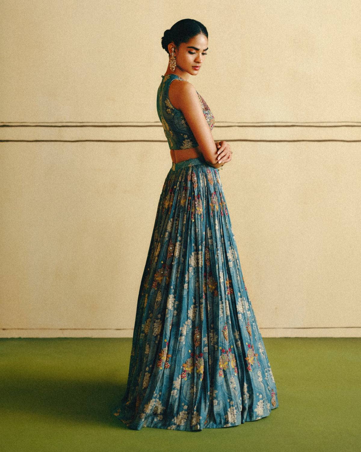 Powder Blue Khilti Lehenga Set