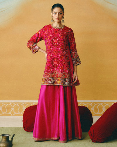 Pink Patola Kurta & Sharara