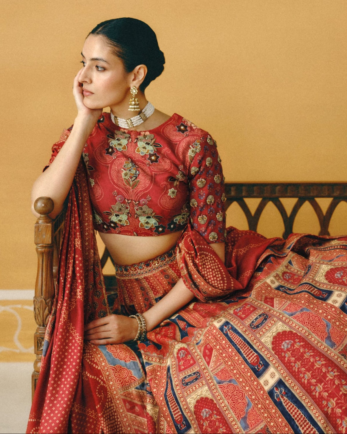 Maroon Naqsh Lehenga Set