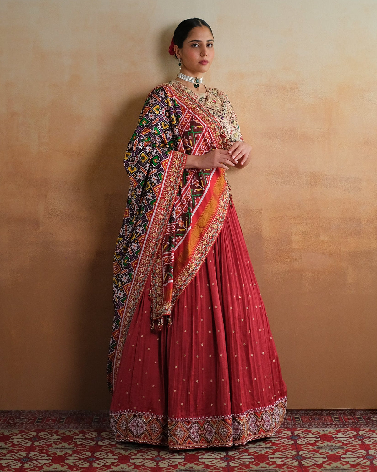 Bandhani Chanderi Lehenga Set