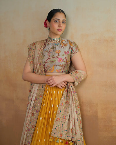 Yellow Paithani Lehenga Set