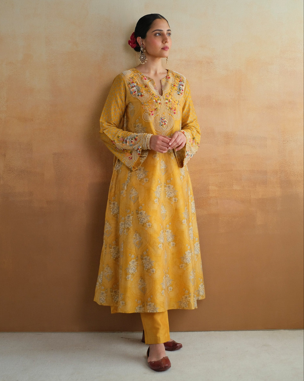 Mustard Gulabo Kurta Set
