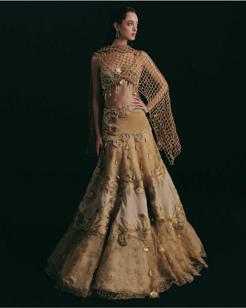 Sea Witch'S Gold Skirt Set
