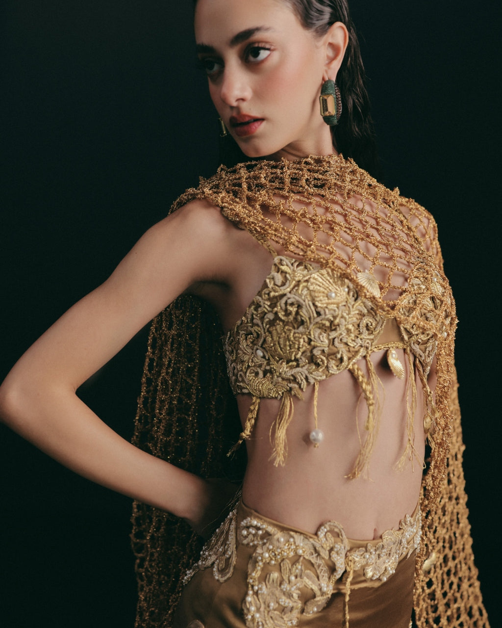 Sea Witch'S Gold Skirt Set