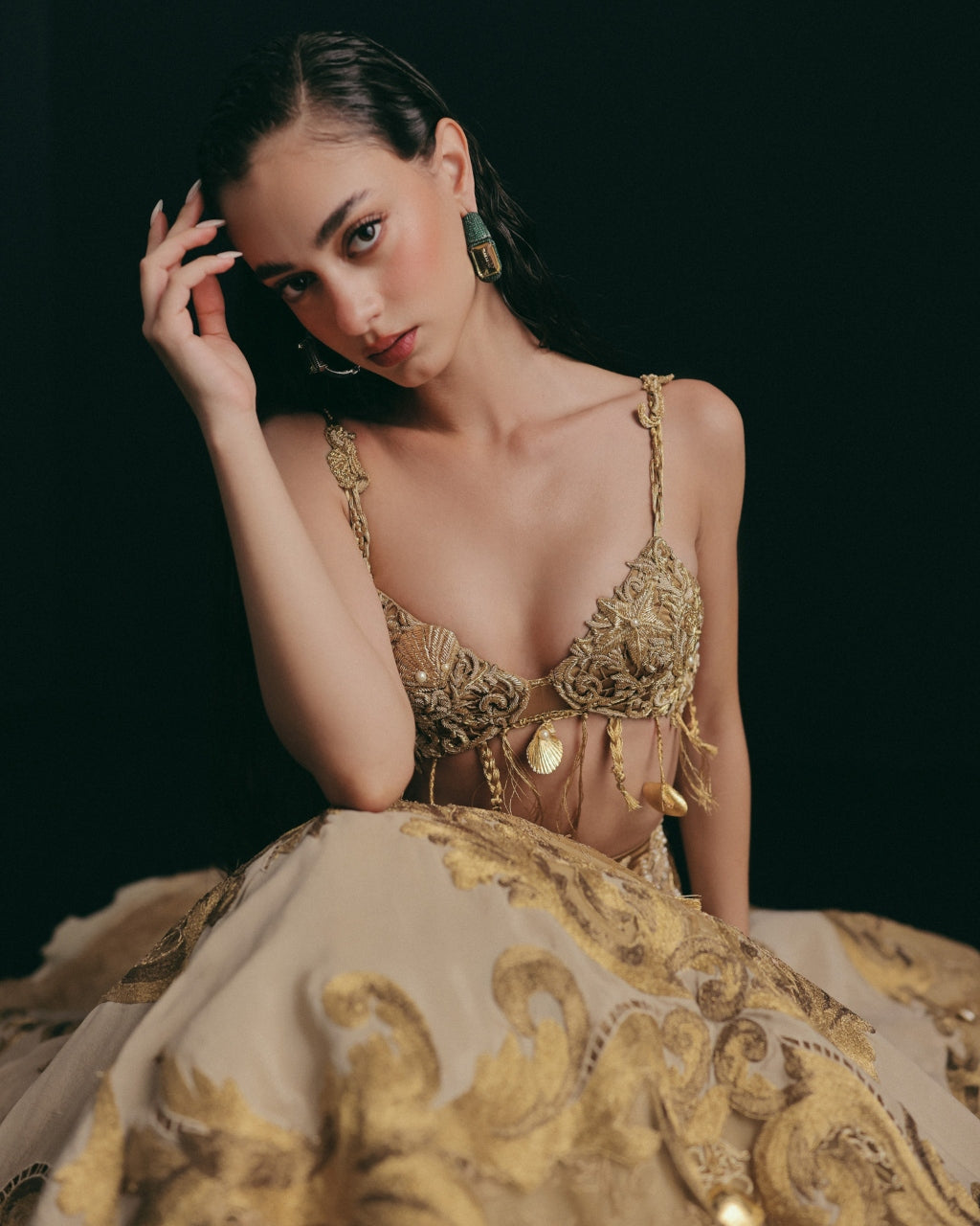 Sea Witch'S Gold Skirt Set