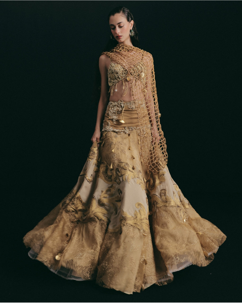 Sea Witch'S Gold Skirt Set